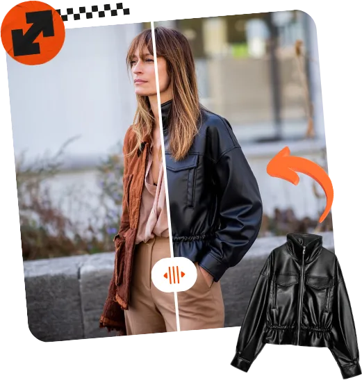 Try-on virtual: la clienta se prueba una campera de cuero a partir de una foto